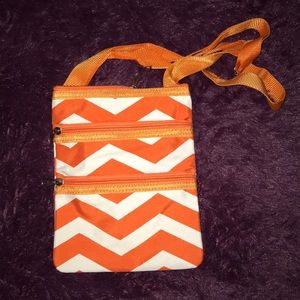 Orange and White Crossbody Purse